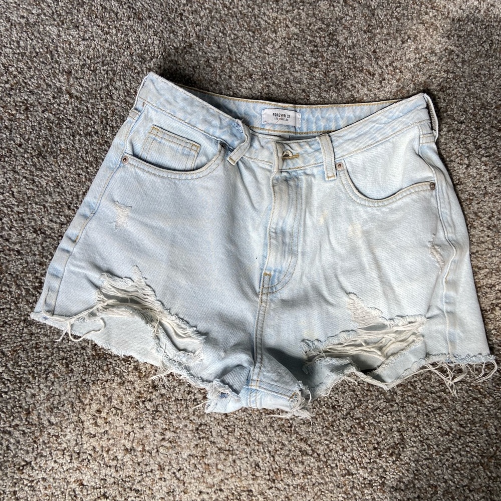 Light wash Forever 21 High waisted wide shorts